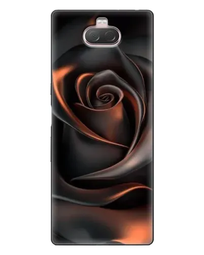 Чехол для Sony Xperia 10 с картинкой «Шелковая черная роза»
