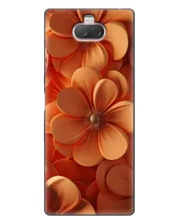 Чехол для Sony Xperia 10 с картинкой «Оранжевый макро цветок»
