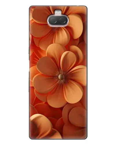 Чехол для Sony Xperia 10 с картинкой «Оранжевый макро цветок»