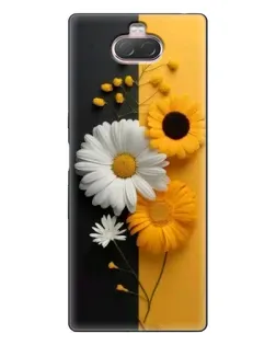 Чехол для Sony Xperia 10 с картинкой «Подсолнух и ромашка»