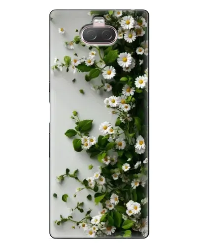 Чехол для Sony Xperia 10 с картинкой «Ветка мелких белых цветов»