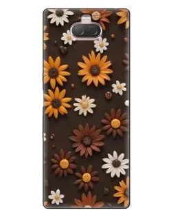 Чехол для Sony Xperia 10 с картинкой «Узор из маленьких подсолнухов»