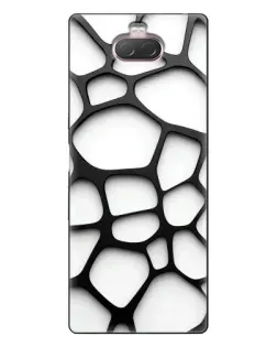 Чехол для Sony Xperia 10 с картинкой «Белая объемная сетка»