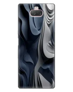 Чехол для Sony Xperia 10 с картинкой «Объемные синие складки»