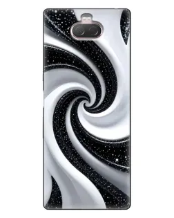 Чехол для Sony Xperia 10 с картинкой «Черно-белая спираль»
