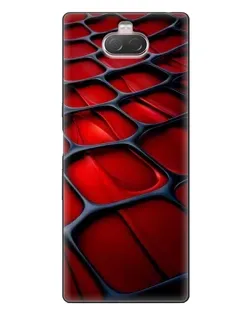 Чехол для Sony Xperia 10 с картинкой «Красная глянцевая сетка»