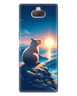 Чехол для Sony Xperia 10 с картинкой «Закат солнца с капибарой» Чехол для Sony Xperia 10 с картинкой «Закат солнца с капибарой»