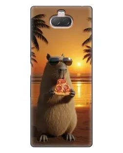 Чехол для Sony Xperia 10 с картинкой «Капибара с пиццей» Чехол для Sony Xperia 10 с картинкой «Капибара с пиццей»
