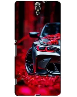Чехол для Sony Xperia C5 Ultra (E5533, E5563, E5506, E5553) с картинкой «Спортивная BMW и цветы»