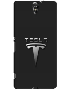 Чохол для Sony Xperia C5 Ultra (E5533, E5563, E5506, E5553) з картинкою «Сталевий логотип Tesla» Чохол для Sony Xperia C5 Ultra (E5533, E5563, E5506, E5553) з картинкою «Сталевий логотип Tesla»