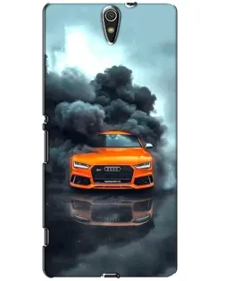 Чехол для Sony Xperia C5 Ultra (E5533, E5563, E5506, E5553) с картинкой «Audi в облаках дыма»