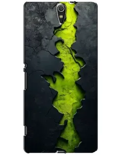 Чехол для Sony Xperia C5 Ultra (E5533, E5563, E5506, E5553) с картинкой «Салатовый разлом скалы»
