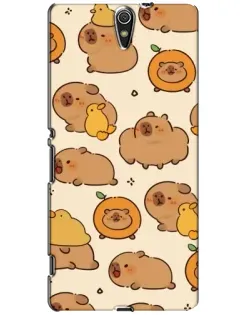 Чехол для Sony Xperia C5 Ultra (E5533, E5563, E5506, E5553) с картинкой «Капибары с апельсинами»