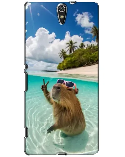 Чехол для Sony Xperia C5 Ultra (E5533, E5563, E5506, E5553) с картинкой «Капибара на море»