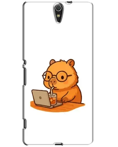 Чехол для Sony Xperia C5 Ultra (E5533, E5563, E5506, E5553) с картинкой «Капибара с ноутбуком»