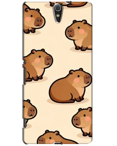 Чехол для Sony Xperia C5 Ultra (E5533, E5563, E5506, E5553) с картинкой «Паттерн милых капибар»