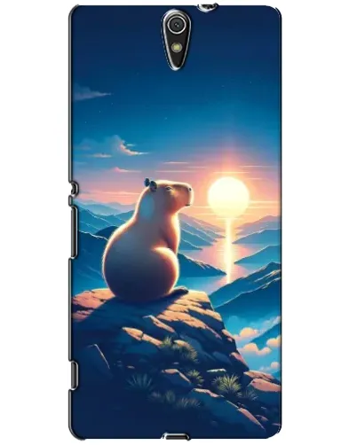 Чехол для Sony Xperia C5 Ultra (E5533, E5563, E5506, E5553) с картинкой «Закат солнца с капибарой»