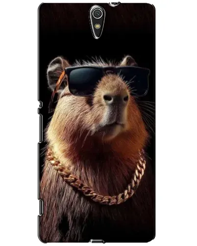 Чехол для Sony Xperia C5 Ultra (E5533, E5563, E5506, E5553) с картинкой «Капибара золотая цепь»