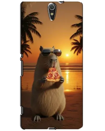 Чехол для Sony Xperia C5 Ultra (E5533, E5563, E5506, E5553) с картинкой «Капибара с пиццей»