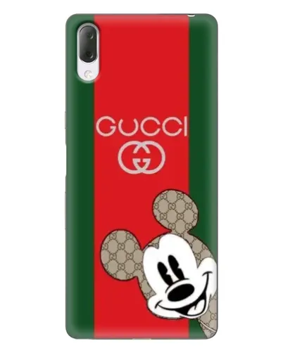 Чехол для Sony Xperia L3 с картинкой «Gucci — полосы и Микки»