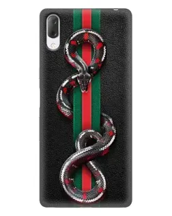 Чехол для Sony Xperia L3 с картинкой «Gucci — змея на полосе» Чехол для Sony Xperia L3 с картинкой «Gucci — змея на полосе»
