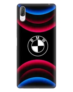 Чехол для Sony Xperia L3 с картинкой «Логотип BMW и неоновые дуги»