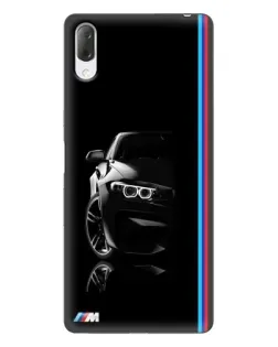 Чехол для Sony Xperia L3 с картинкой «Силуэт BMW в темноте»