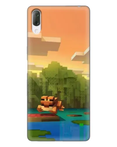 Чехол для Sony Xperia L3 с картинкой «Майнкрафт закат солнца»