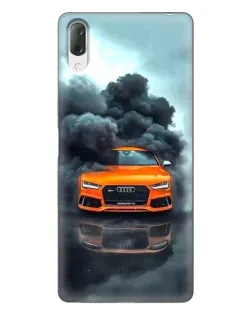Чехол для Sony Xperia L3 с картинкой «Audi в облаках дыма»