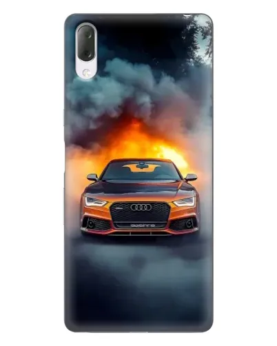 Чехол для Sony Xperia L3 с картинкой «Audi в огненном дыму»
