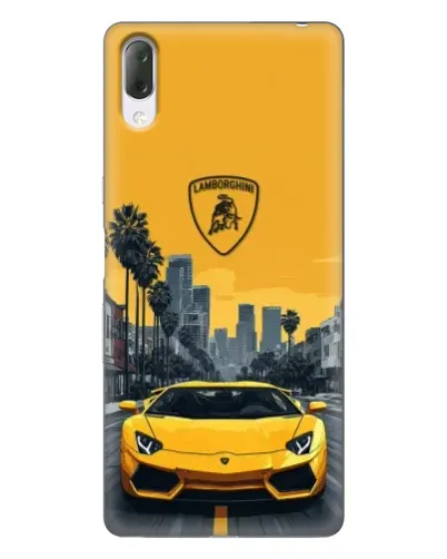 Чехол для Sony Xperia L3 с картинкой «Желтый Lamborghini город»