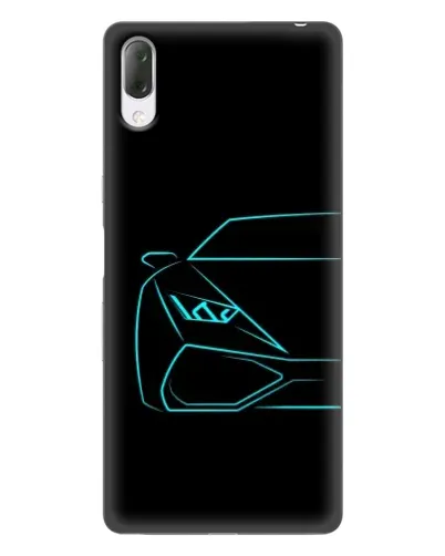 Чехол для Sony Xperia L3 с картинкой «Голубой силуэт Lamborghini»