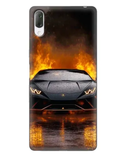 Чехол для Sony Xperia L3 с картинкой «Lamborghini в огне»