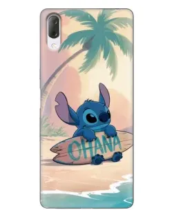 Чехол для Sony Xperia L3 с картинкой «Стич на серфе»