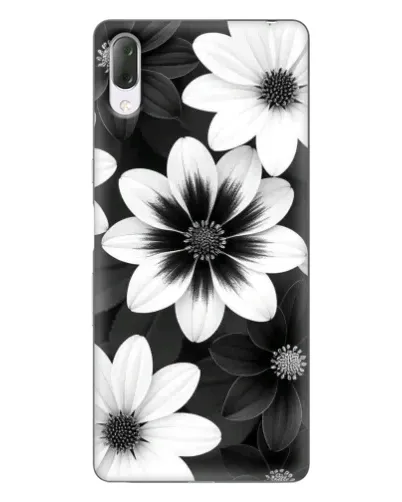 Чехол для Sony Xperia L3 с картинкой «Монохромные астры»
