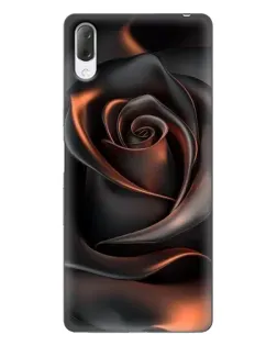 Чехол для Sony Xperia L3 с картинкой «Шелковая черная роза»