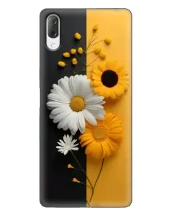 Чехол для Sony Xperia L3 с картинкой «Подсолнух и ромашка»