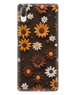 Чехол для Sony Xperia L3 с картинкой «Узор из маленьких подсолнухов»