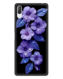 Чехол для Sony Xperia L3 с картинкой «Фиолетовые цветы с росою»