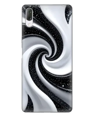Чехол для Sony Xperia L3 с картинкой «Черно-белая спираль»
