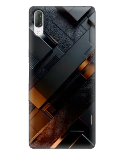Чехол для Sony Xperia L3 с картинкой «Черные геометрические блоки»