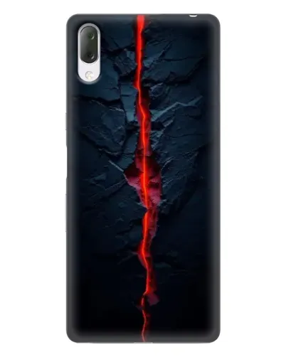 Чехол для Sony Xperia L3 с картинкой «Kрасная лавовая трещина»