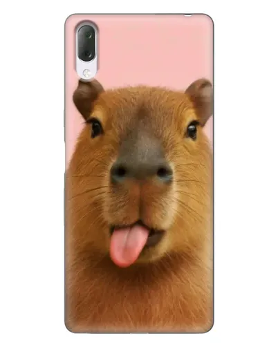 Чехол для Sony Xperia L3 с картинкой «Капибара с языком»