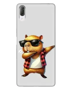Чехол для Sony Xperia L3 с картинкой «Капибара рэпер даб»