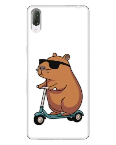 Чехол для Sony Xperia L3 с картинкой «Капибара на самокате»