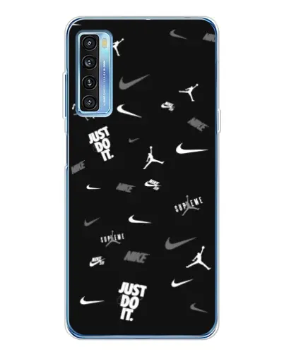 Чехол для TCL 20L Plus с картинкой «Nike Black Pattern» Чехол для TCL 20L Plus с картинкой «Nike Black Pattern»
