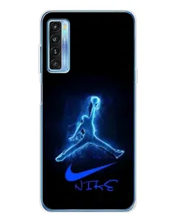 Чехол для TCL 20L Plus с картинкой «Jordan Neon Blue»