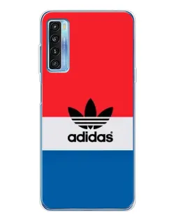 Чехол для TCL 20L Plus с картинкой «Ретро блоки Adidas»