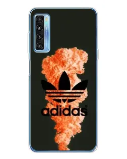 Чехол для TCL 20L Plus с картинкой «Оранжевый дым Adidas»