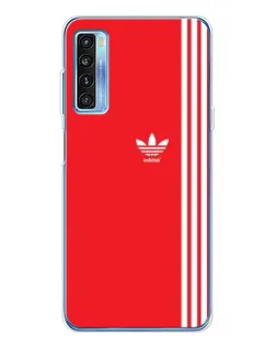 Чехол для TCL 20L Plus с картинкой «Красный минимализм Adidas»
